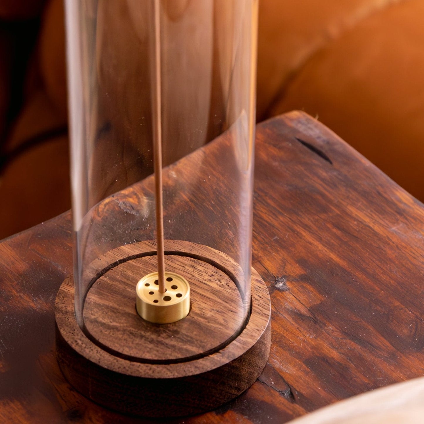 Alta Alta Rico Walnut Wood and Brass Incense Holder Altasphere