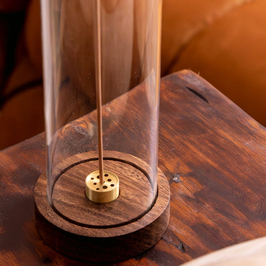 Alta Alta Rico Walnut Wood and Brass Incense Holder Altasphere