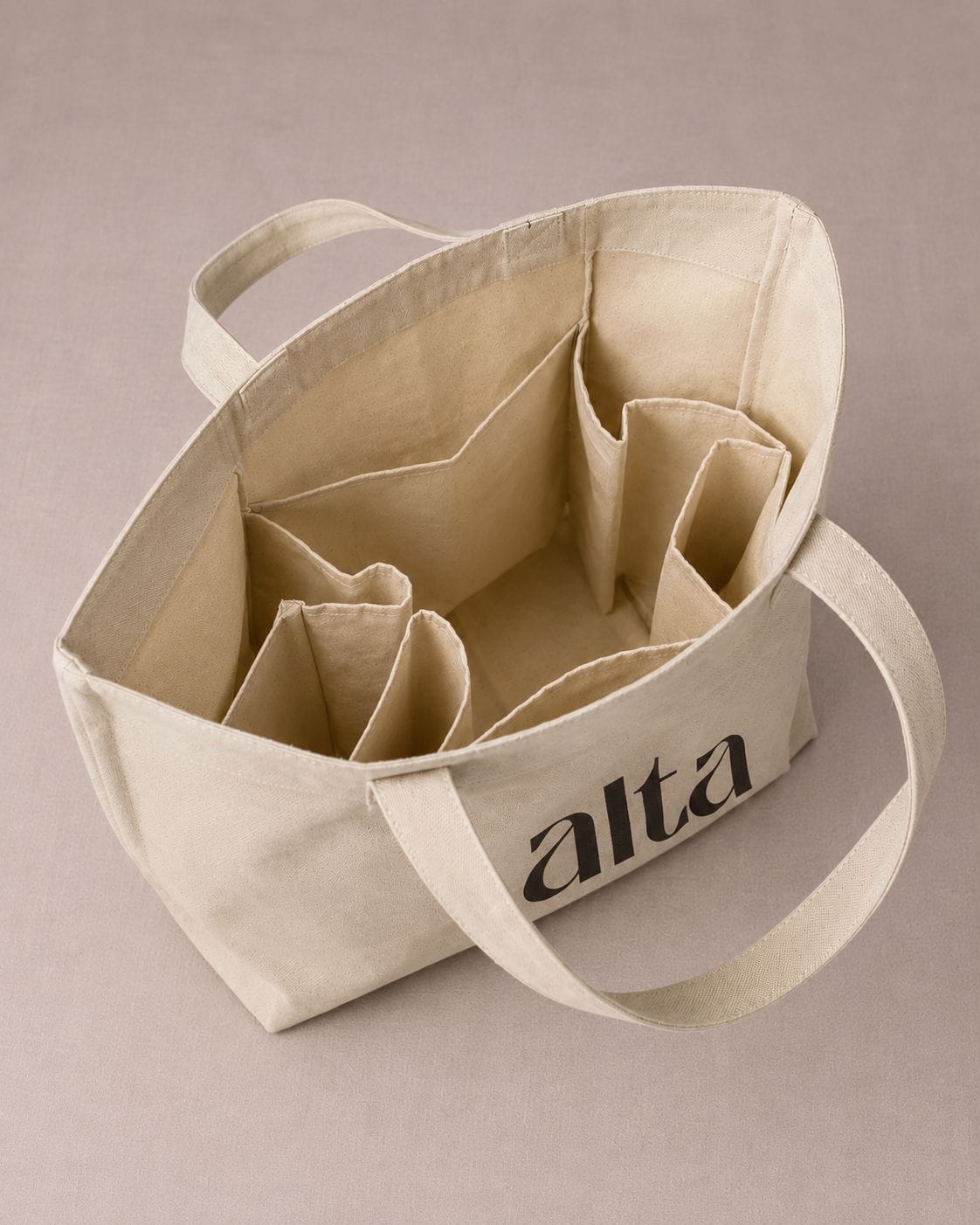 Alta Cotton Logo Shopping Tote Bag | Organised Market Tote - Altasphere