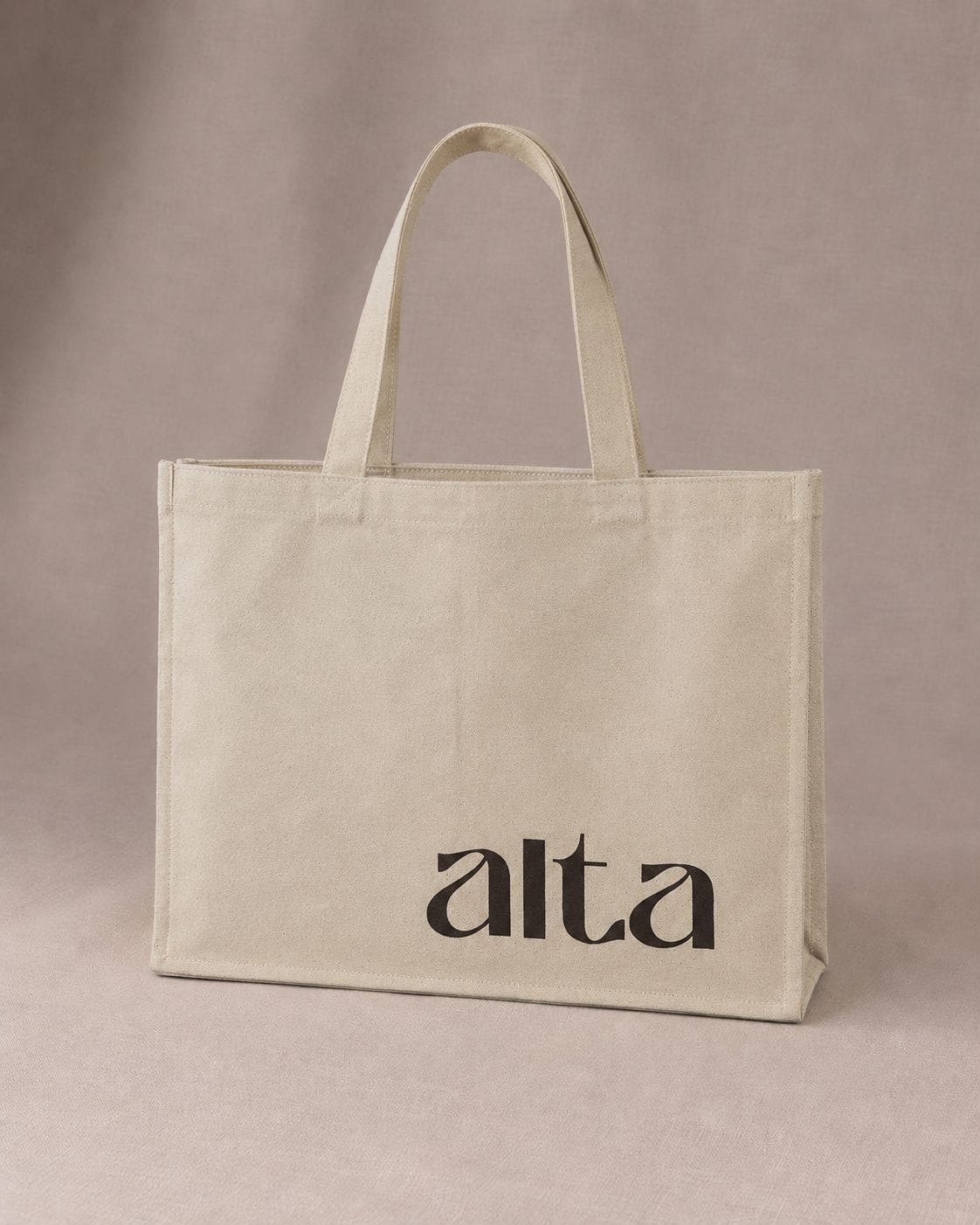 Alta Cotton Logo Shopping Tote Bag | Organised Market Tote - Altasphere