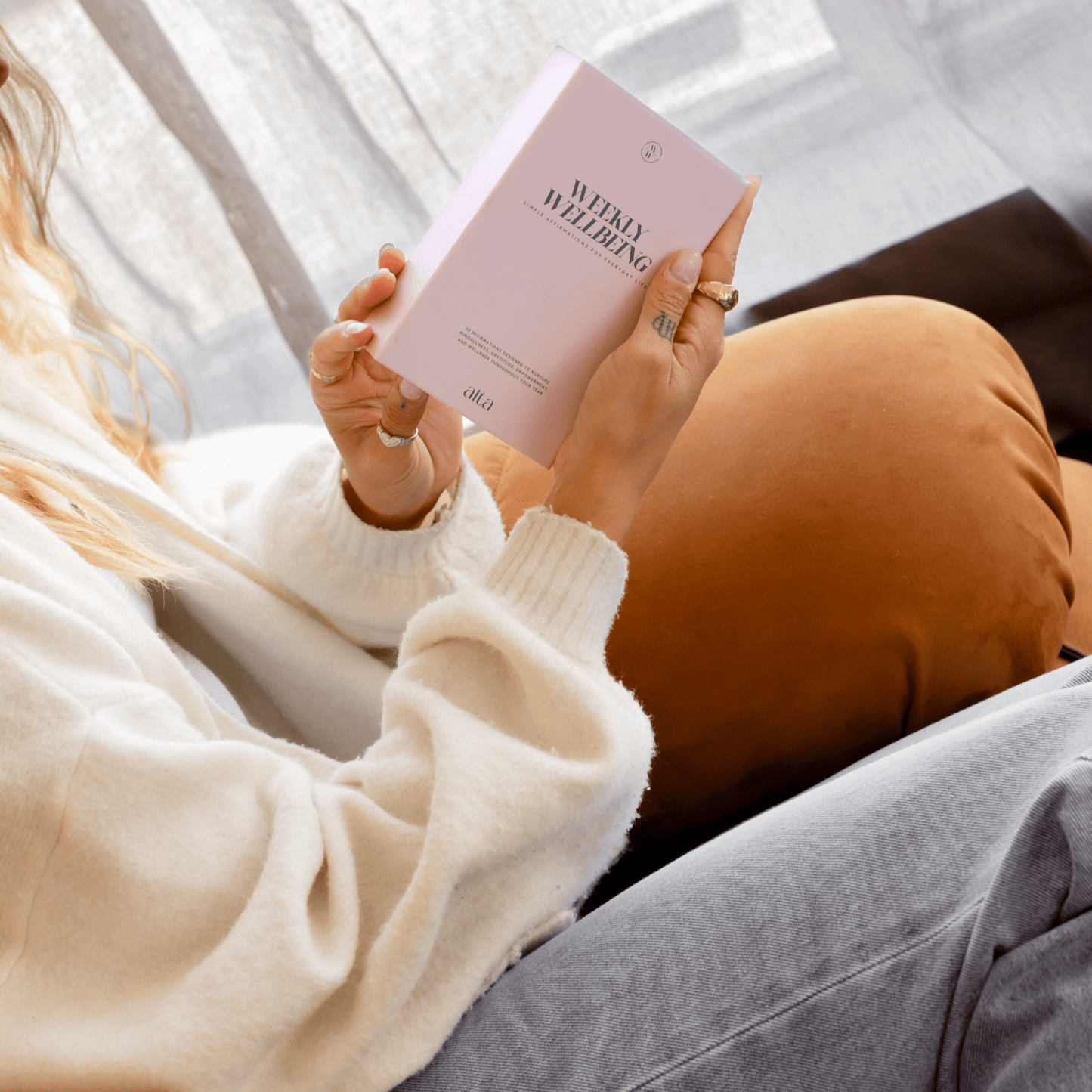 Alta Weekly Wellbeing Deck- 52 Affirmation Cards + Timber Holder Alta