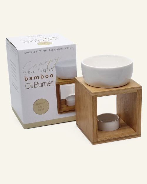 Bamboo & Ceramic Tealight Oil Burner - Altasphere