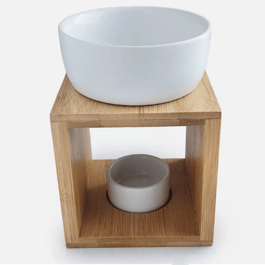 Bamboo & Ceramic Tealight Oil Burner - Altasphere