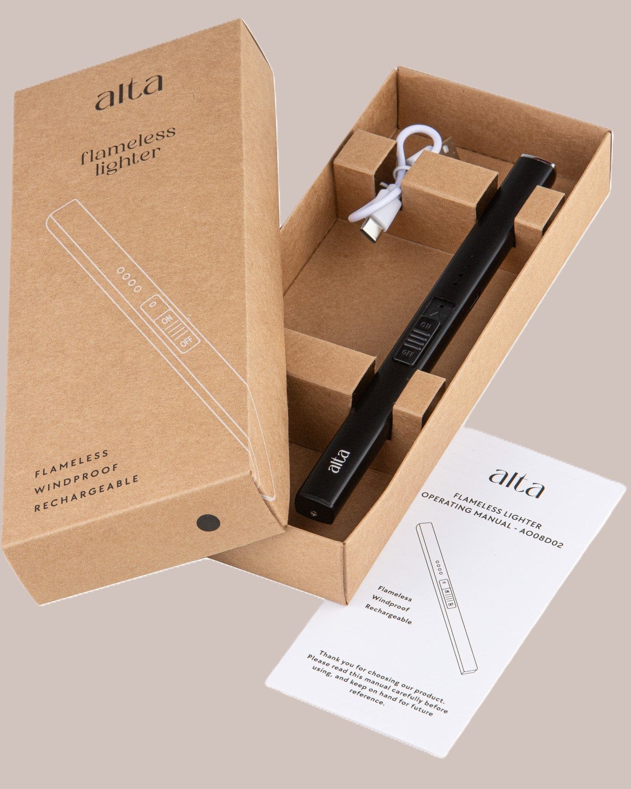 Flameless Lighter Black - Altasphere