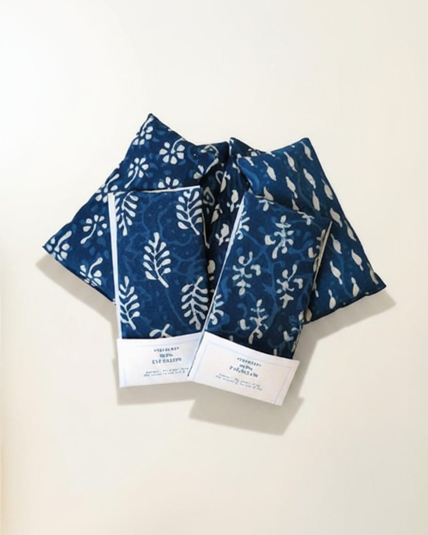 Indigo Bliss Lavender Eye Pillow – Hand - Dyed Indigo Cotton Eye Mask - Altasphere