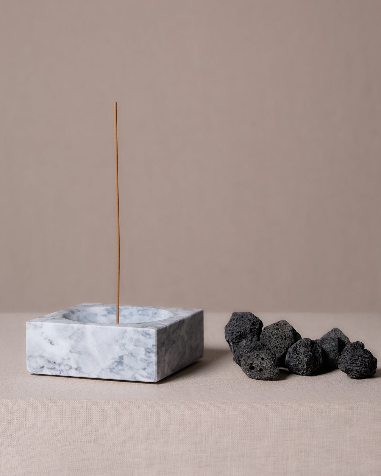 Marble Incense Holder w Lava Stones - Altasphere