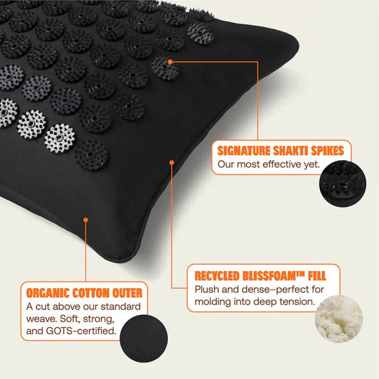 Premium Acupressure Pillow Level 1 Black - Altasphere
