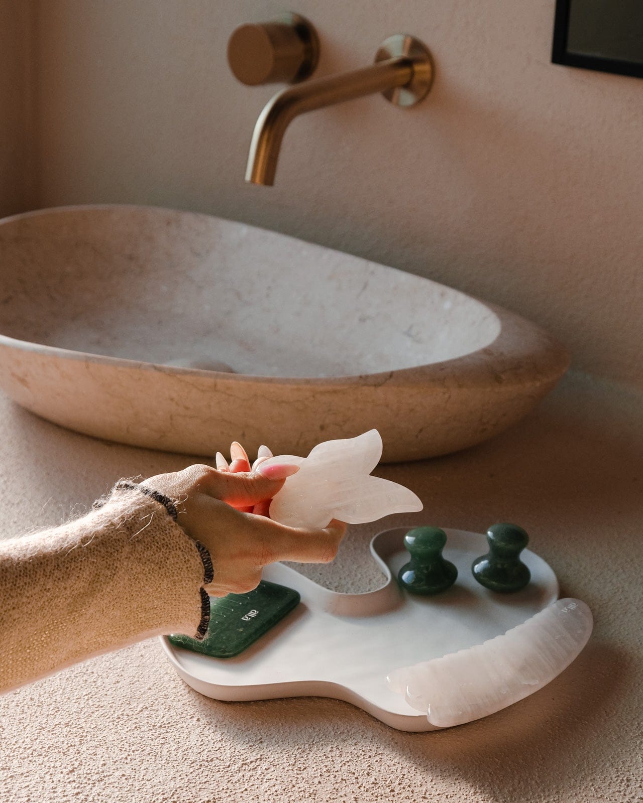 Rose Quartz Sculpted Butterfly Gua Sha - Altasphere