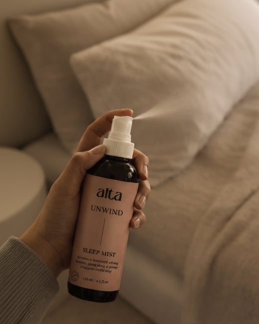 Unwind Sleep Mist | Room & Linen Spray for Restful Sleep in use in bedroom