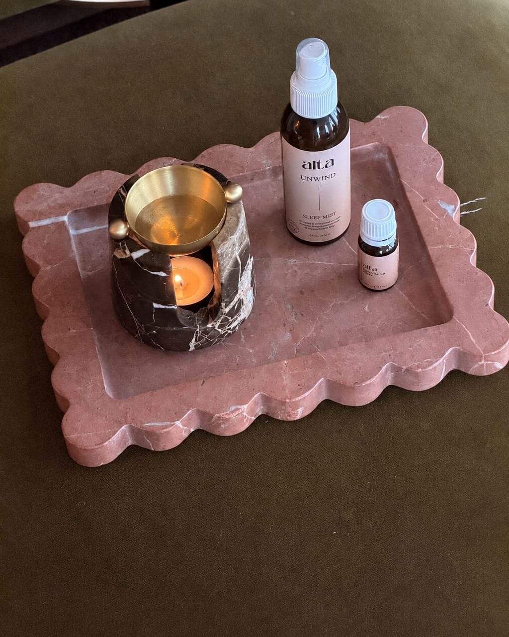 Zoe Oil Burner | Truffle Brown Marble - Altasphere