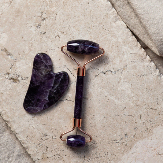Alta Alta Amethyst Beauty Ritual Set Facial Roller and Gua Sha Altasphere