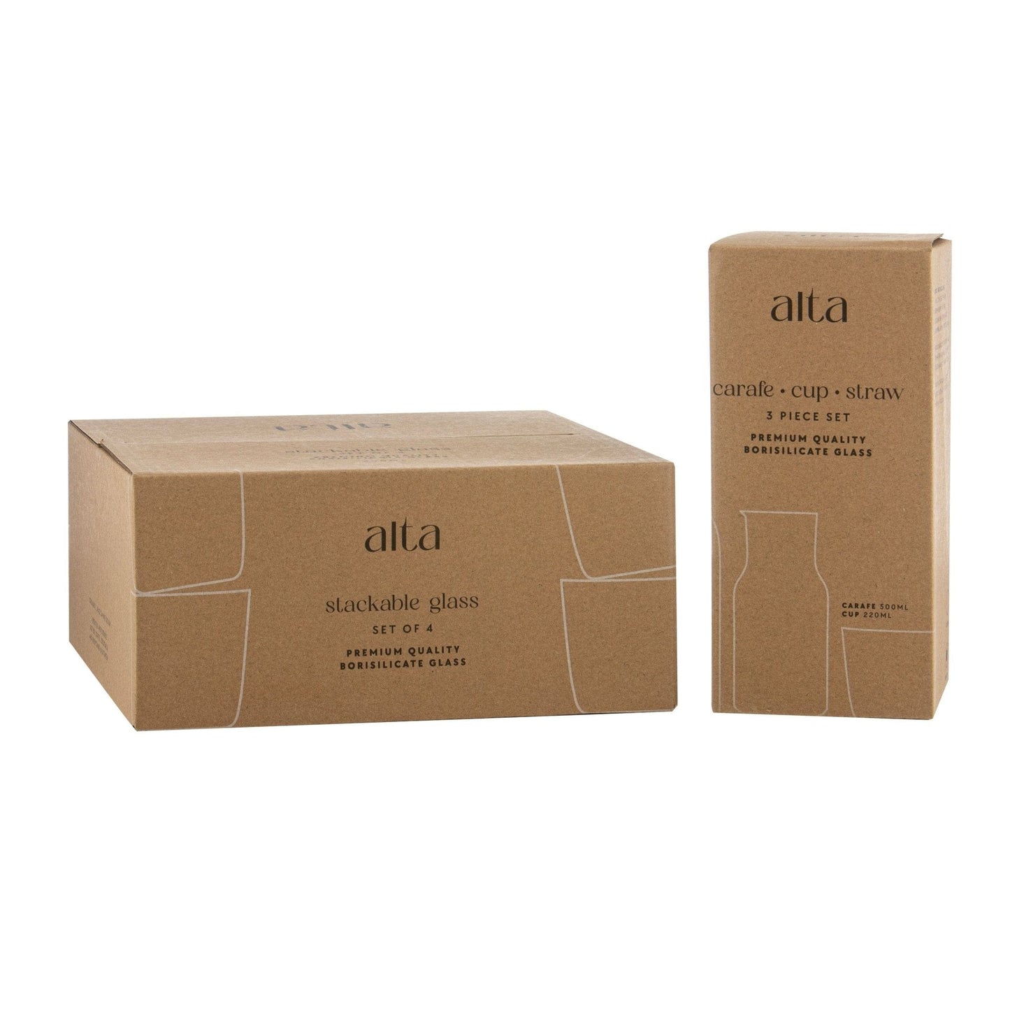 Alta Alta Carafe, Cup and Straw Set Clear Altasphere