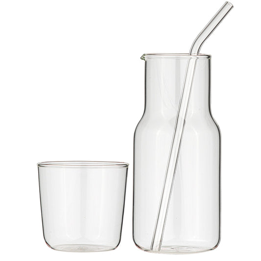 Alta Alta Carafe, Cup and Straw Set Clear Altasphere