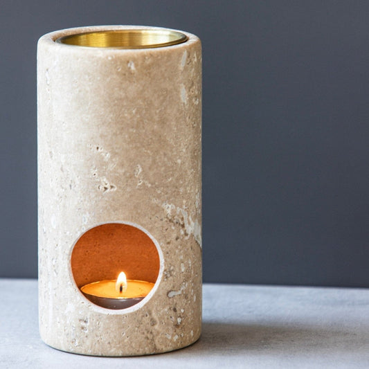 Alta Alta Column Travertine Oil Burner Altasphere