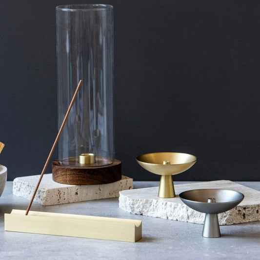 Alta Alta Rico Walnut Wood and Brass Incense Holder Altasphere