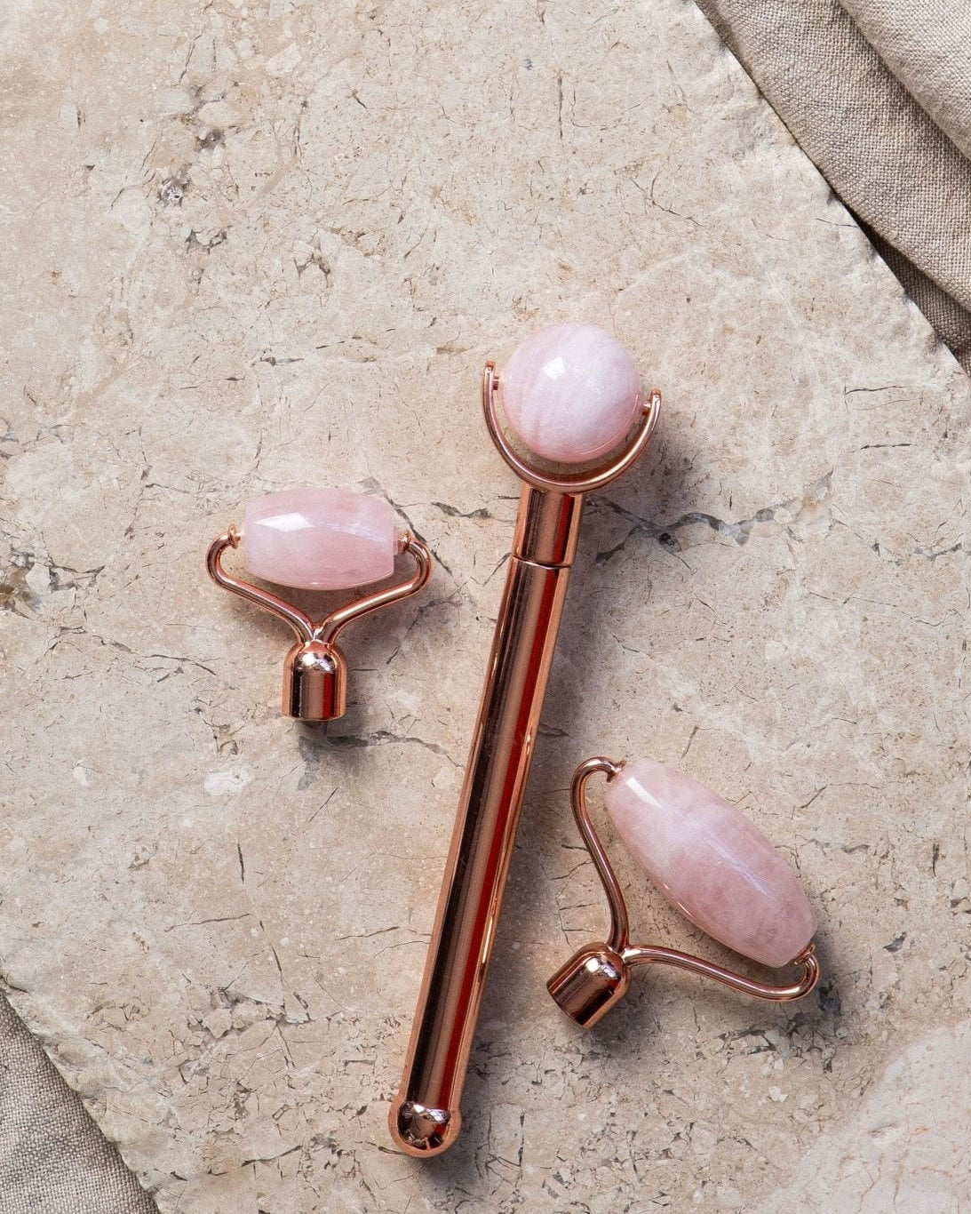 Alta Alta Rose Quartz Glow Up Set Facial Roller with 3 Interchangeable Heads Altasphere