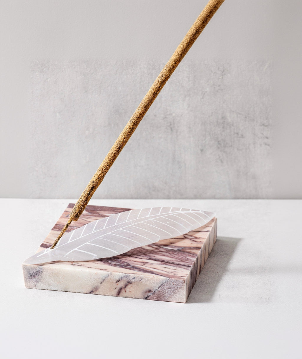 Selenite Feather Incense Holder Altasphere