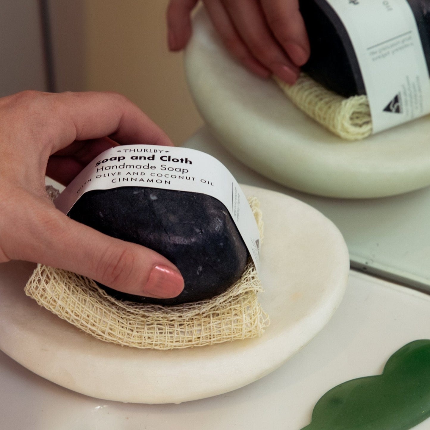 THURLBY Charcoal Stone Soap with Agave Bag Thurlby