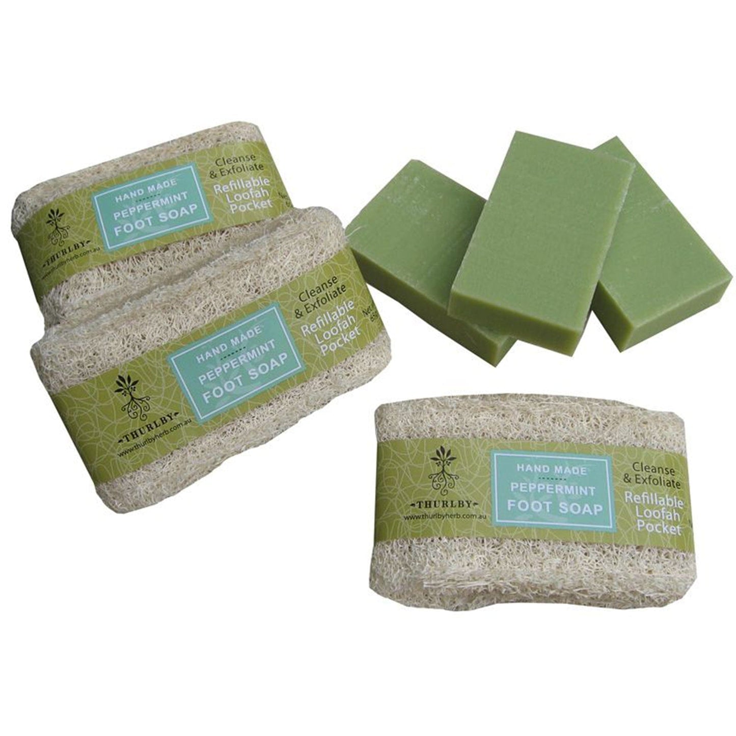 THURLBY Peppermint Foot Soap and Loofah Altasphere