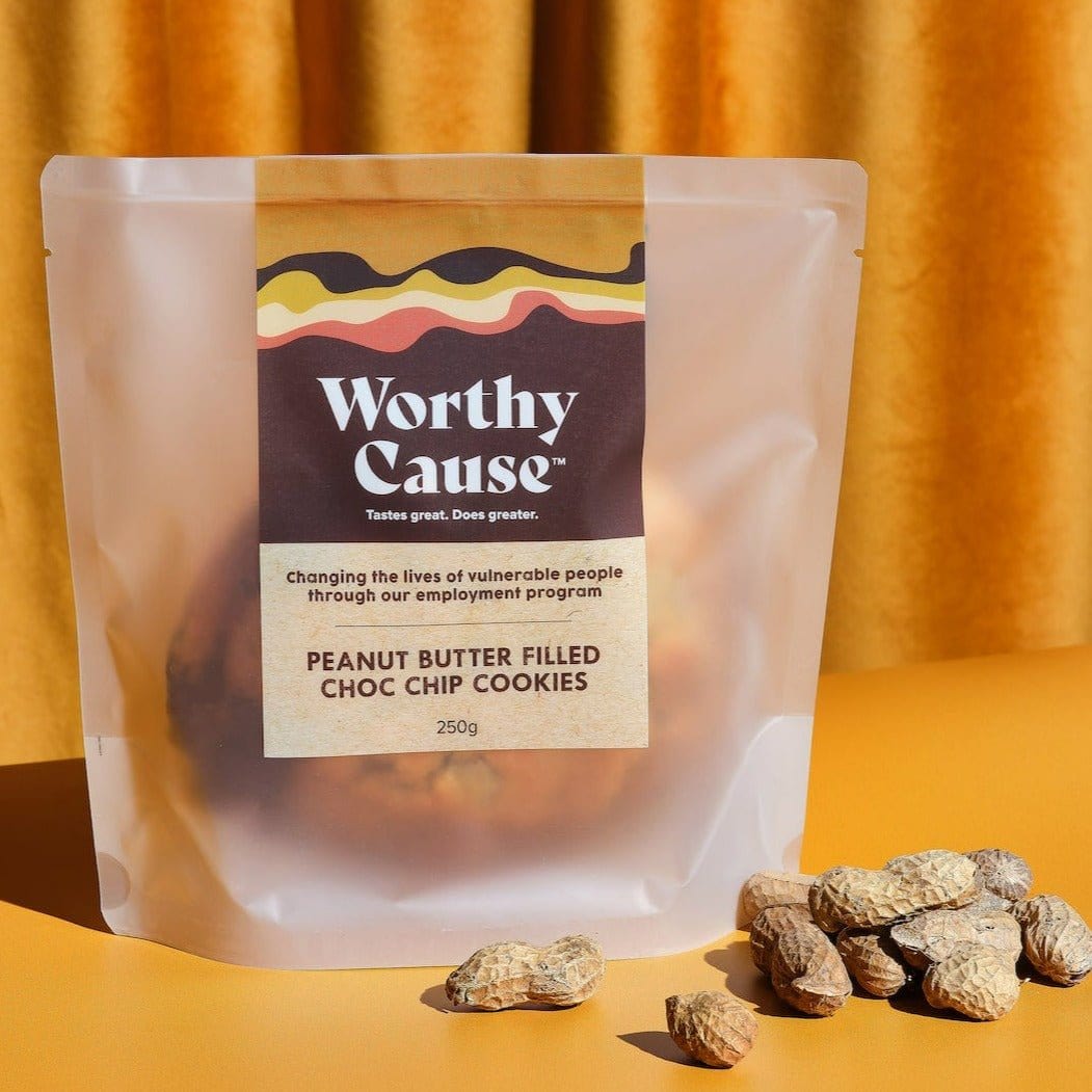 Worthy Cause Choc Chip Cookies with Peanut Butter Filling 2pk Altasphere