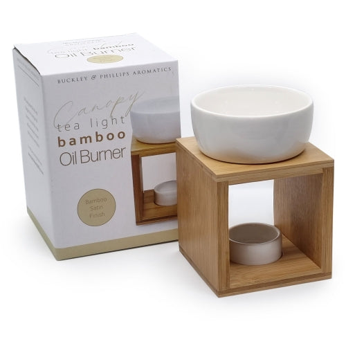 Bamboo & Ceramic Tealight Oil Burner