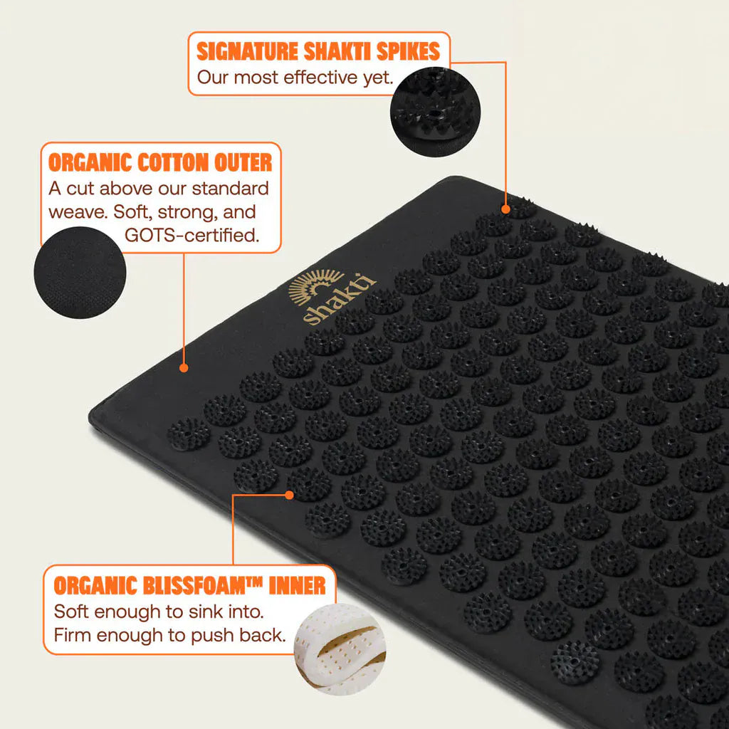 Accupressure Mat Premium Acupressure Mat Level 1 Black Shatki