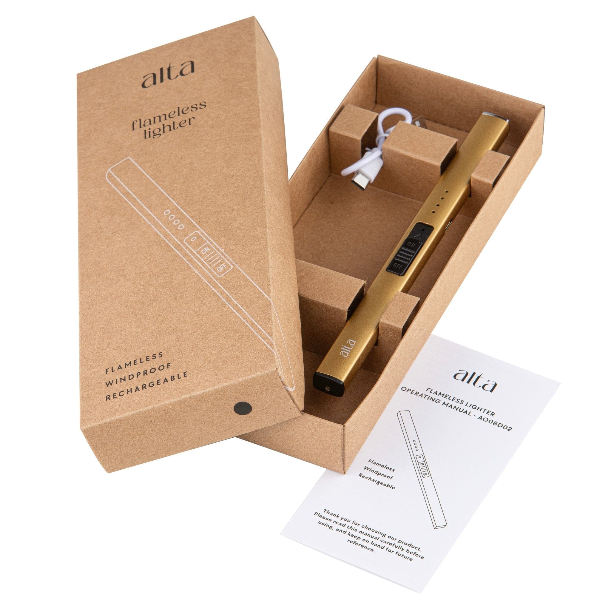 Alta Alta Flameless Lighter Gold Alta