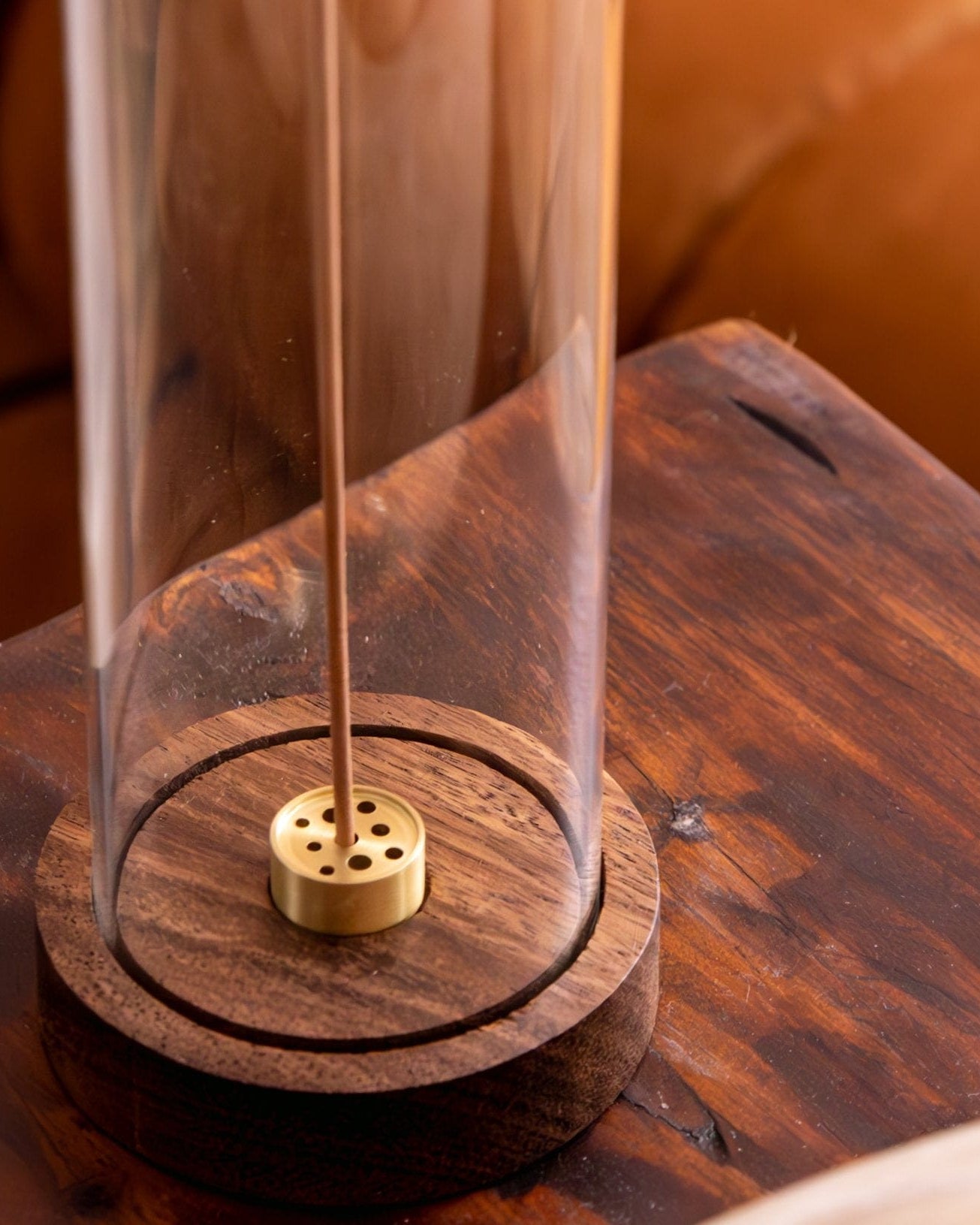 Alta Alta Rico Walnut Wood and Brass Incense Holder Altasphere