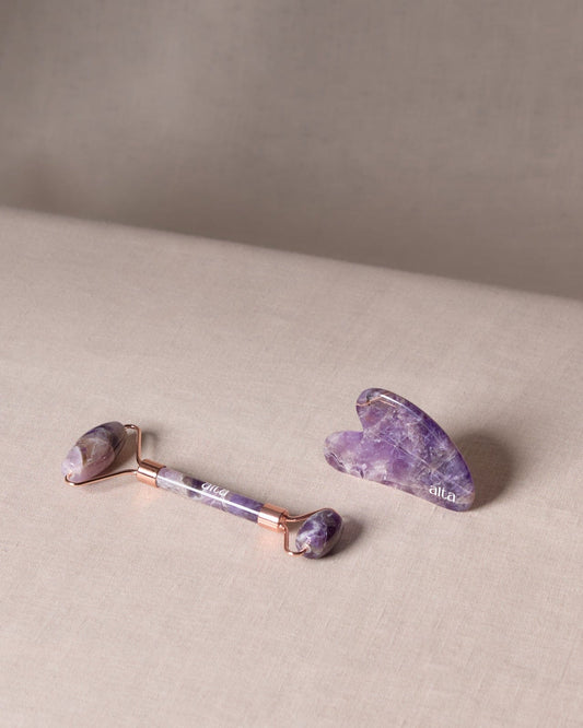Alta Amethyst Beauty Ritual Set Facial Roller and Gua Sha - Altasphere