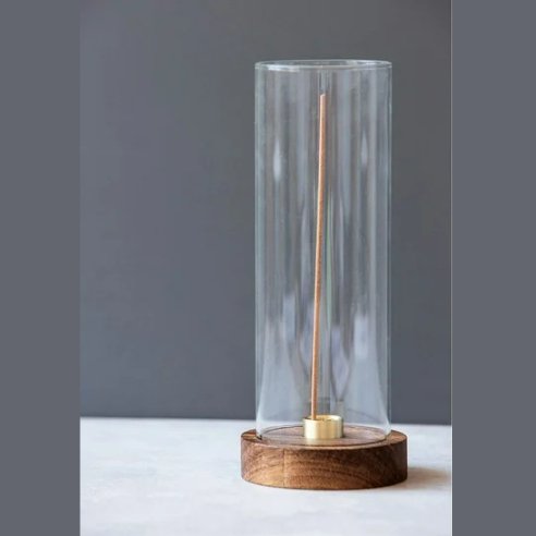 Alta Rico Walnut Wood and Brass Incense Holder - Altasphere