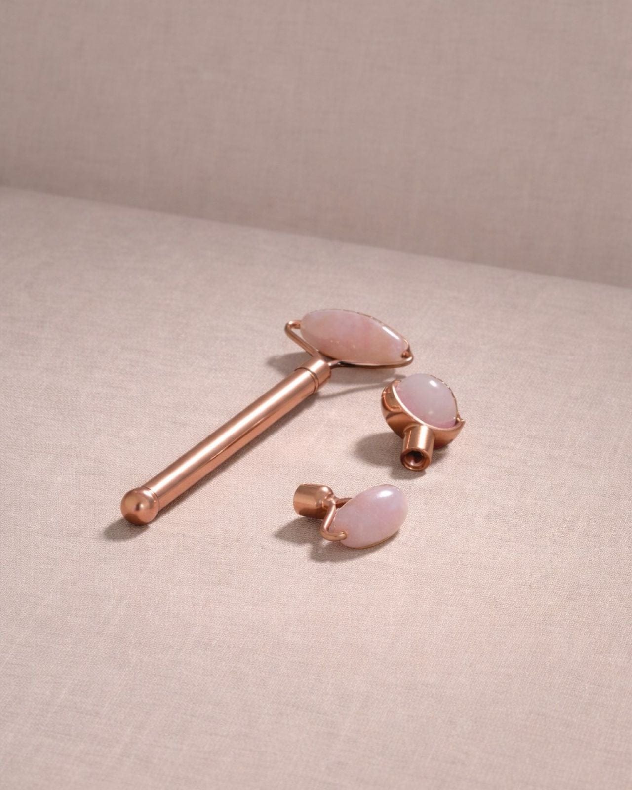 Alta Rose Quartz Glow Up Set Facial Roller with 3 Interchangeable Heads - Altasphere