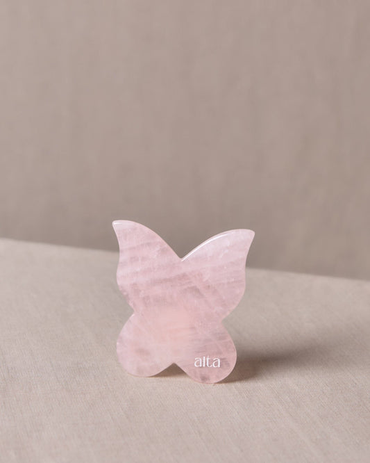 Alta Rose Quartz Sculpted Butterfly Gua Sha - Altasphere
