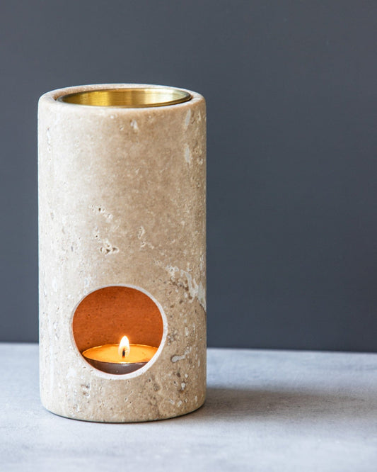 Column Travertine Oil Burner - Altasphere