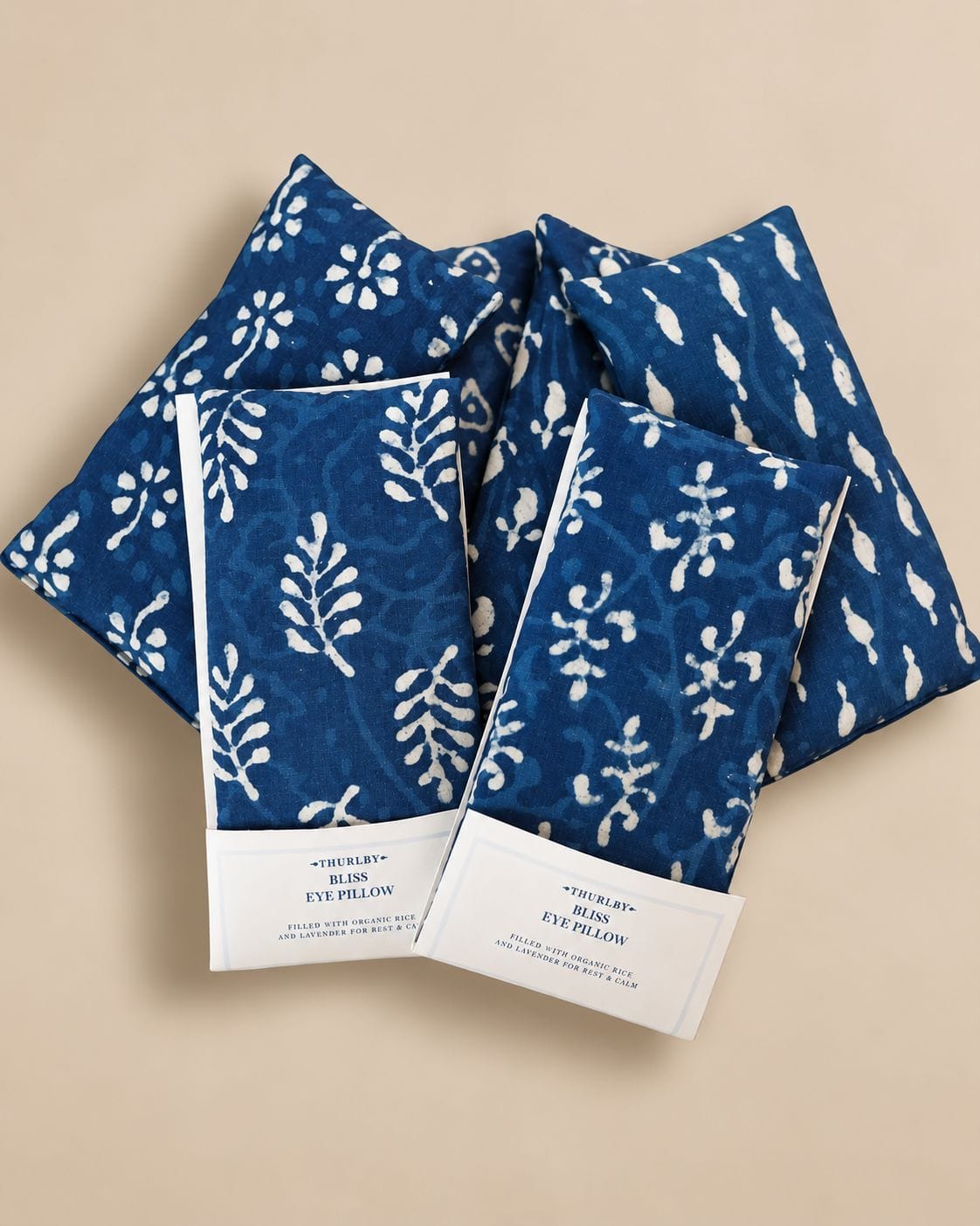 Indigo Lavender Eye Pillow | Hand-Dyed Indigo Cotton Eye Mask - Altasphere