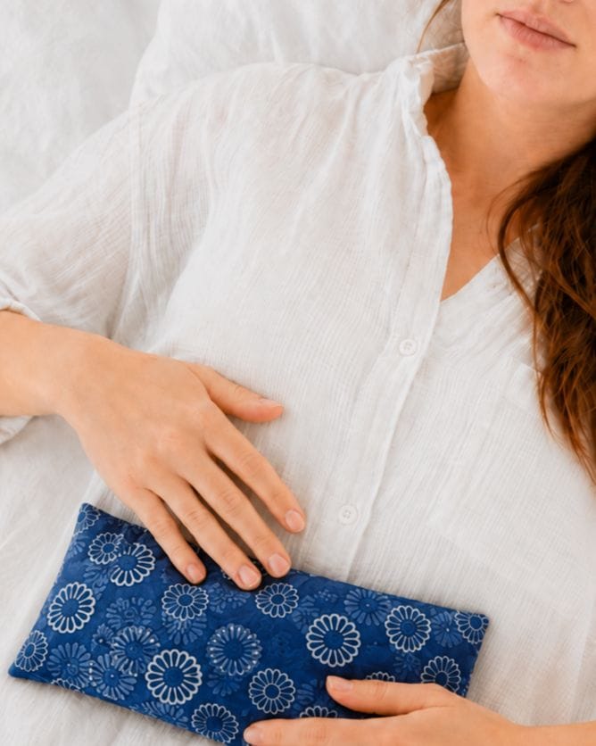 Indigo Sandalwood Wheat Heat Pack with Removable Cover - Altasphere