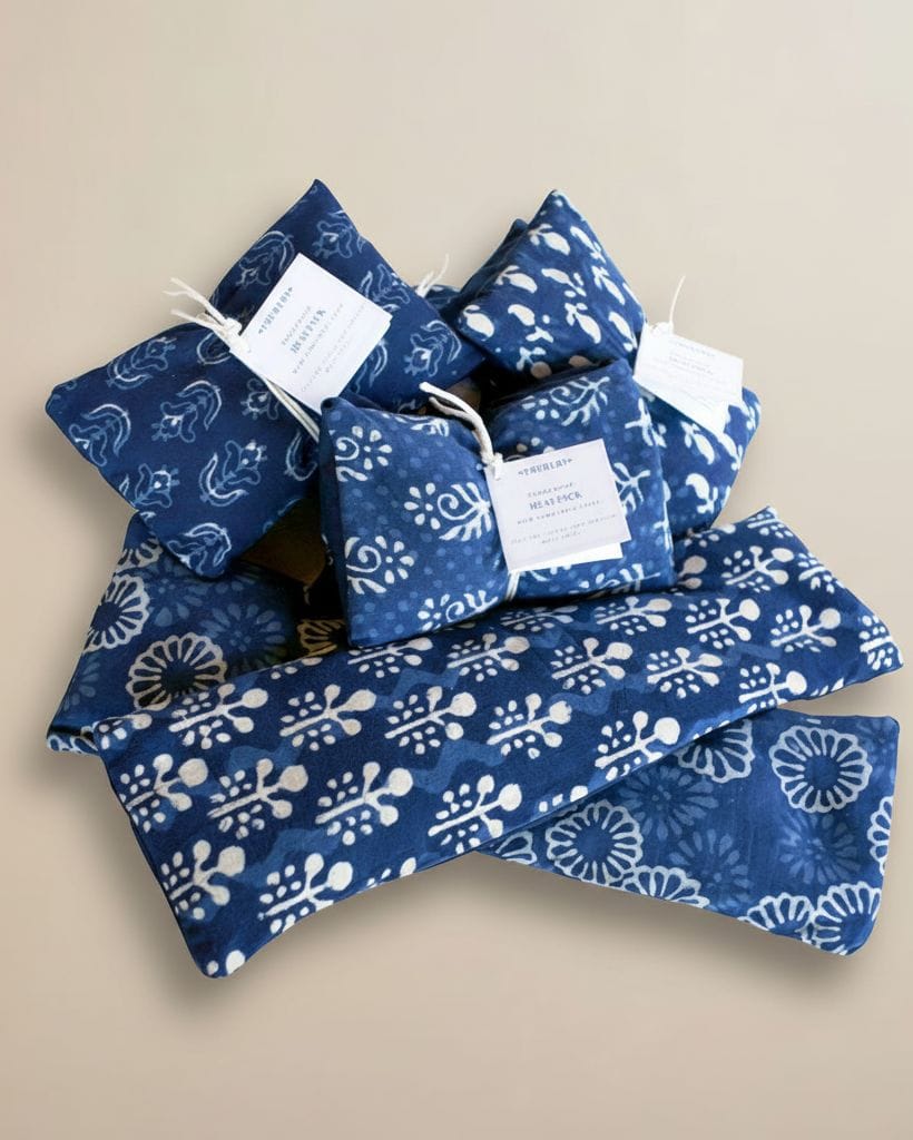 Indigo Sandalwood Wheat Heat Pack with Removable Cover - Altasphere