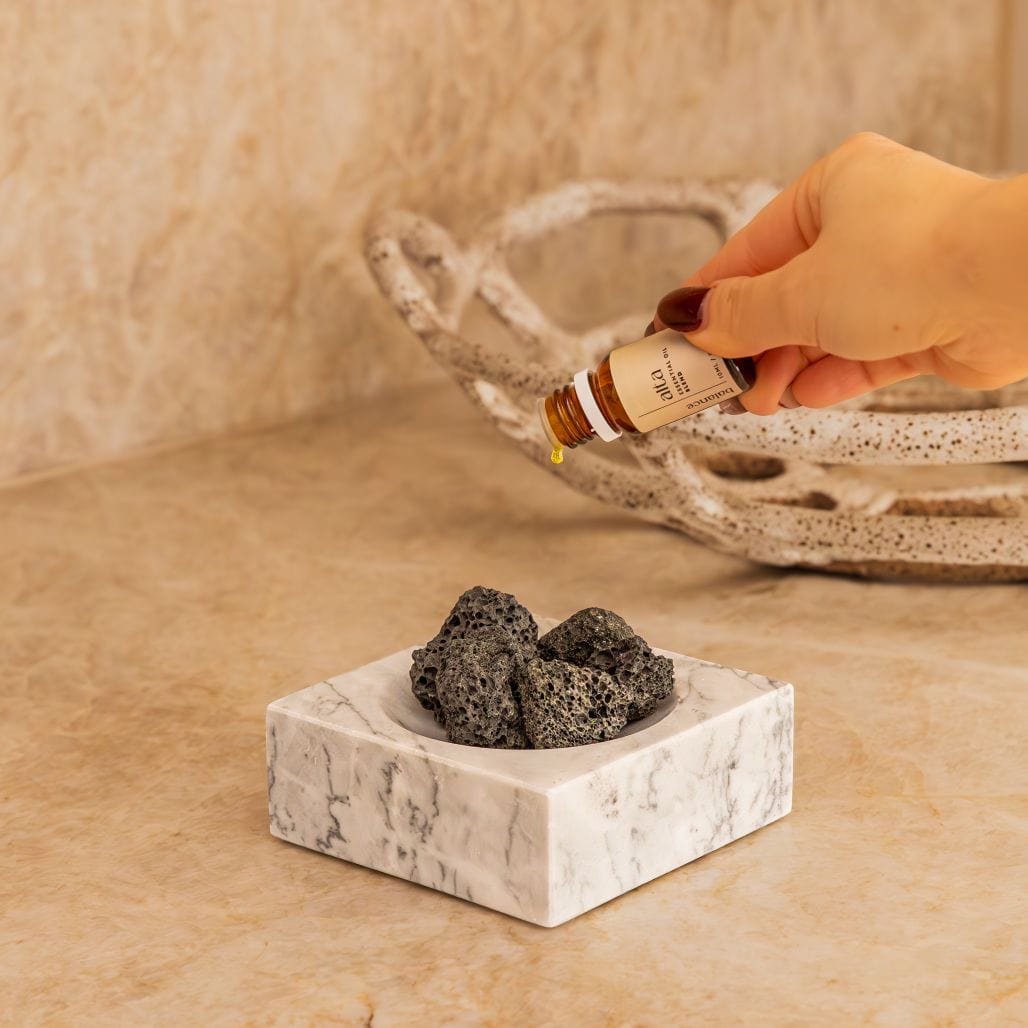 Marble Incense Holder w Lava Stones - Altasphere