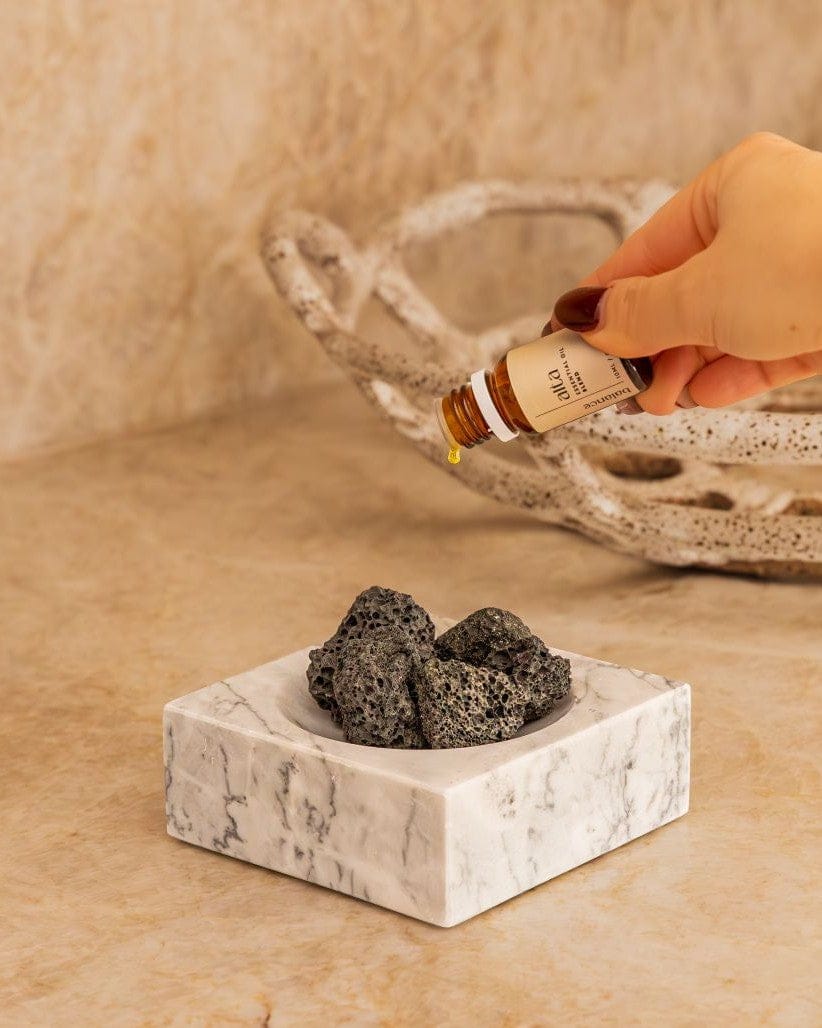 Marble Incense Holder w Lava Stones - Altasphere