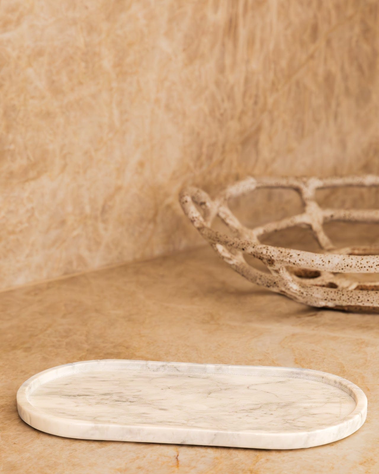 Oval Marble Tray - White - Altasphere