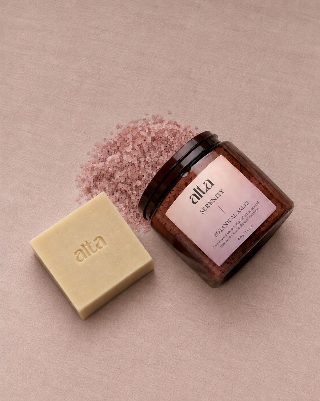 Serenity Bath Ritual Set | Botanical Bath Salts & Olive Oil Soap - Altasphere