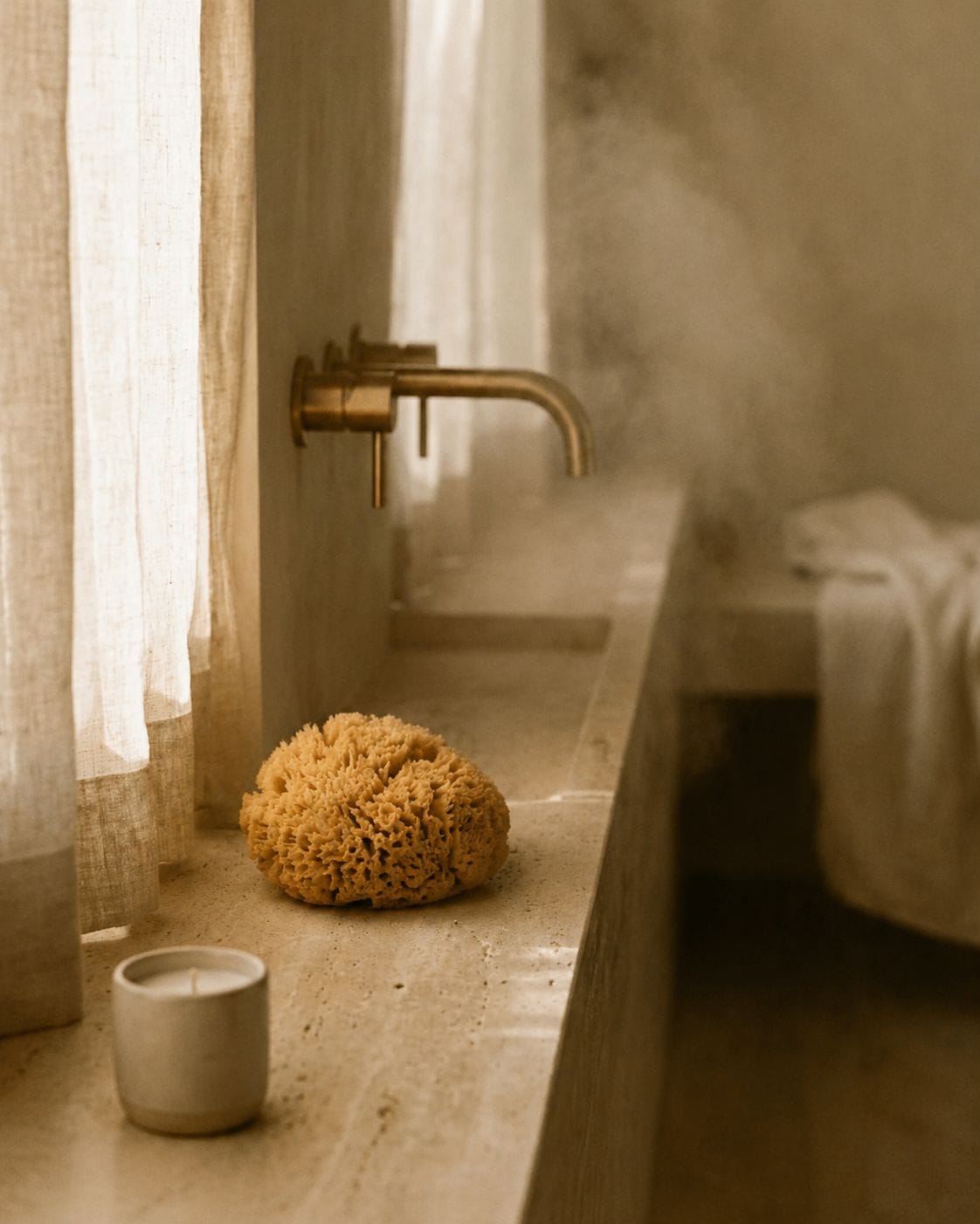 Sponge Wild Grass Exfoliating Sponge w Cord | 12.7-14cm Aqua Zoi