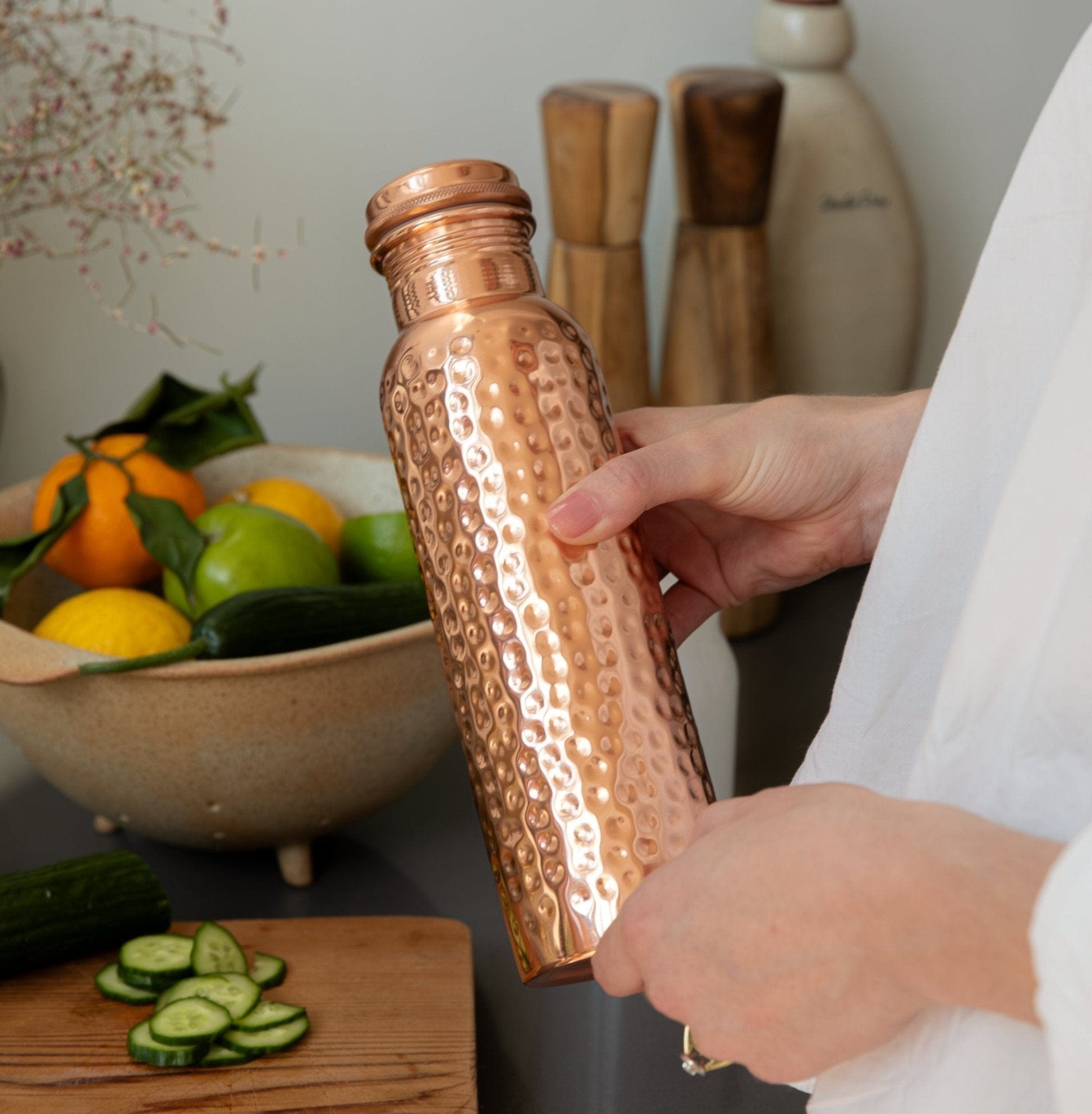Alta Alta COPPER BOTTLE - Hammered 7cm x 26cm Altasphere