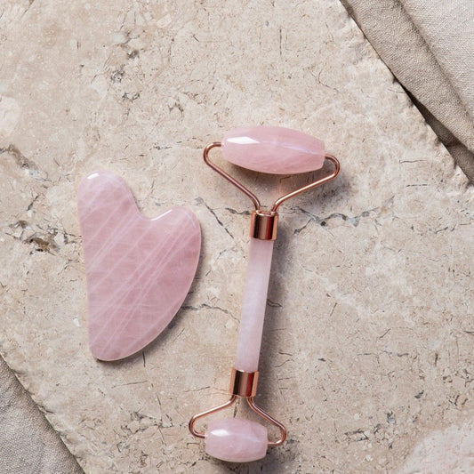 Alta Alta Rose Quartz Beauty Ritual Set Facial Roller and Gua Sha Altasphere