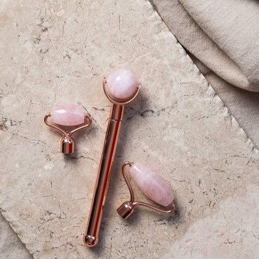 Alta Alta Rose Quartz Glow Up Set Facial Roller with 3 Interchangeable Heads Altasphere