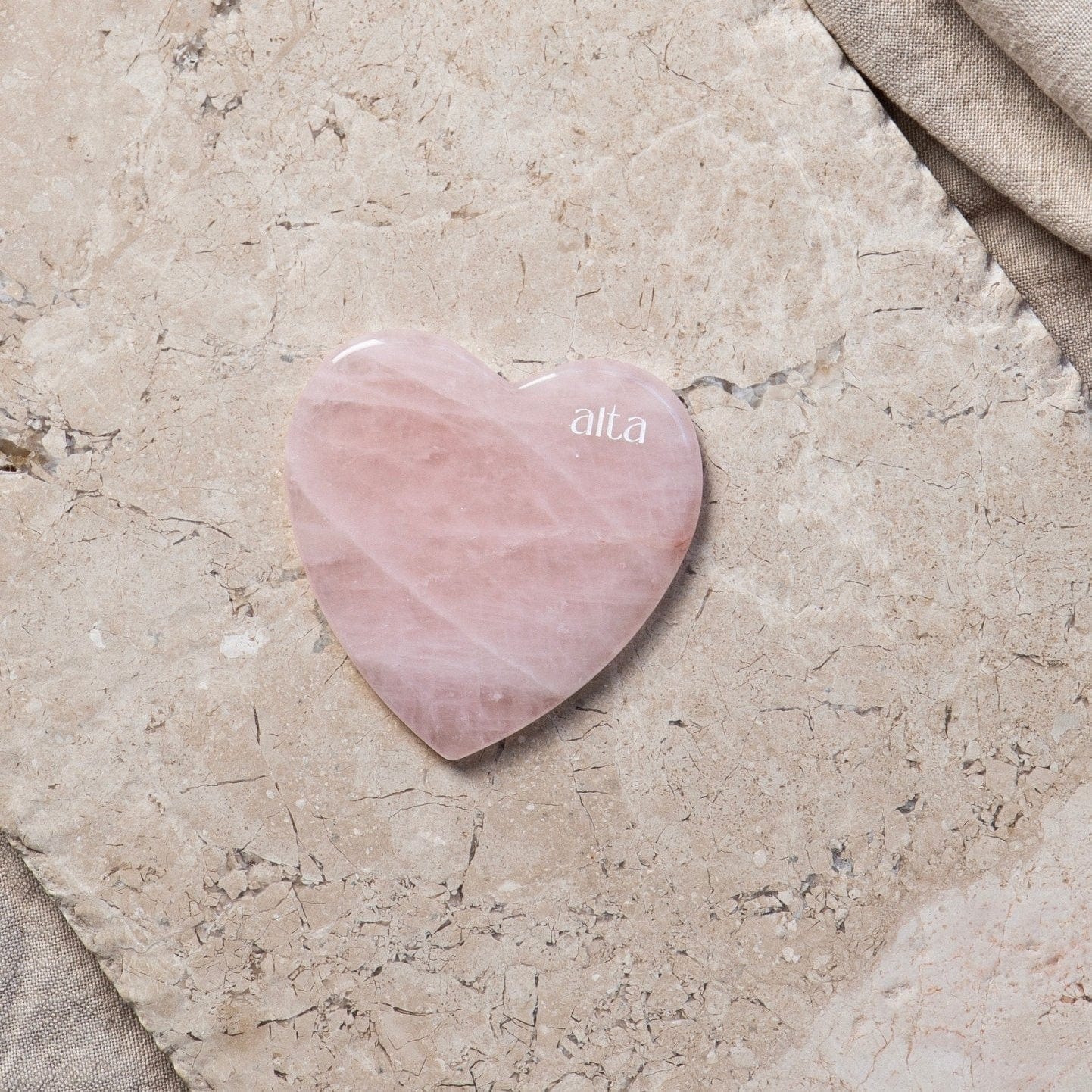 Alta Alta Rose Quartz Sculpted Heart Gua Sha Altasphere