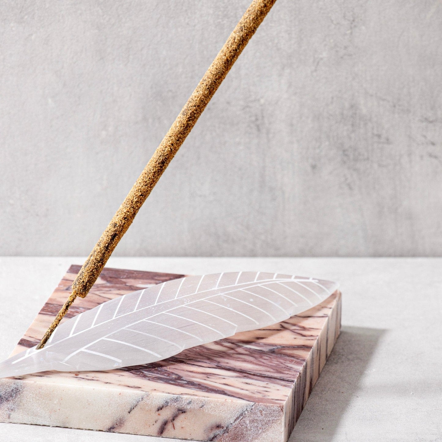Selenite Feather Incense Holder Altasphere